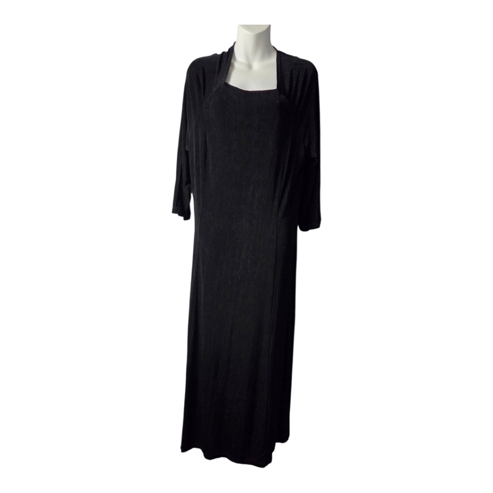 Coldwater Creek Black Maxi Travel Acetate Dress
